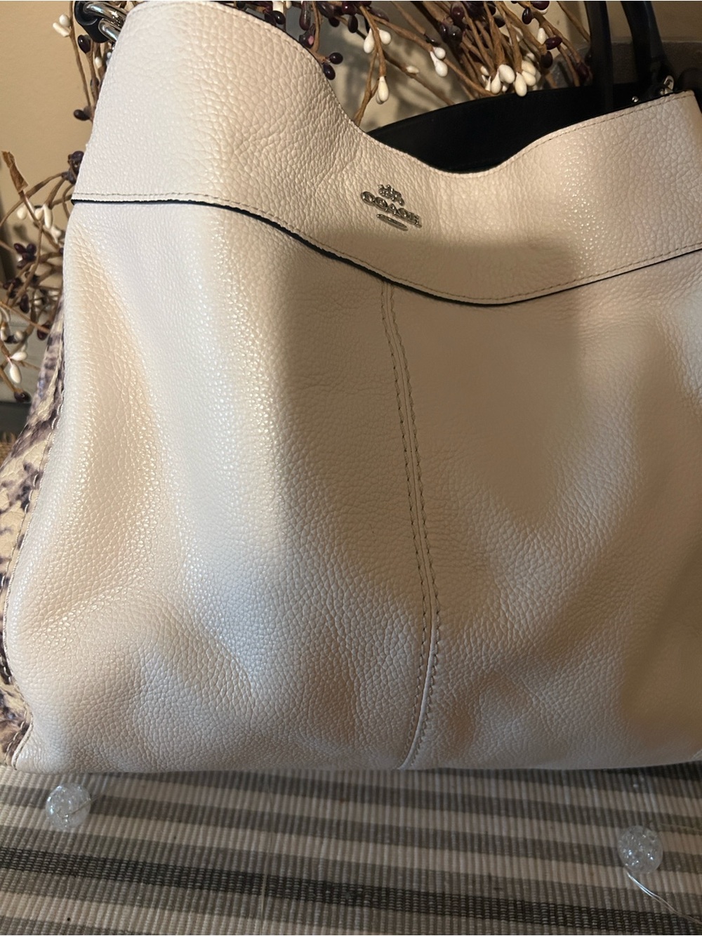 Coach Eddie Carryall F36705 Pebbled Leather Python Embossed 3-Compartment - Picture 3 of 10